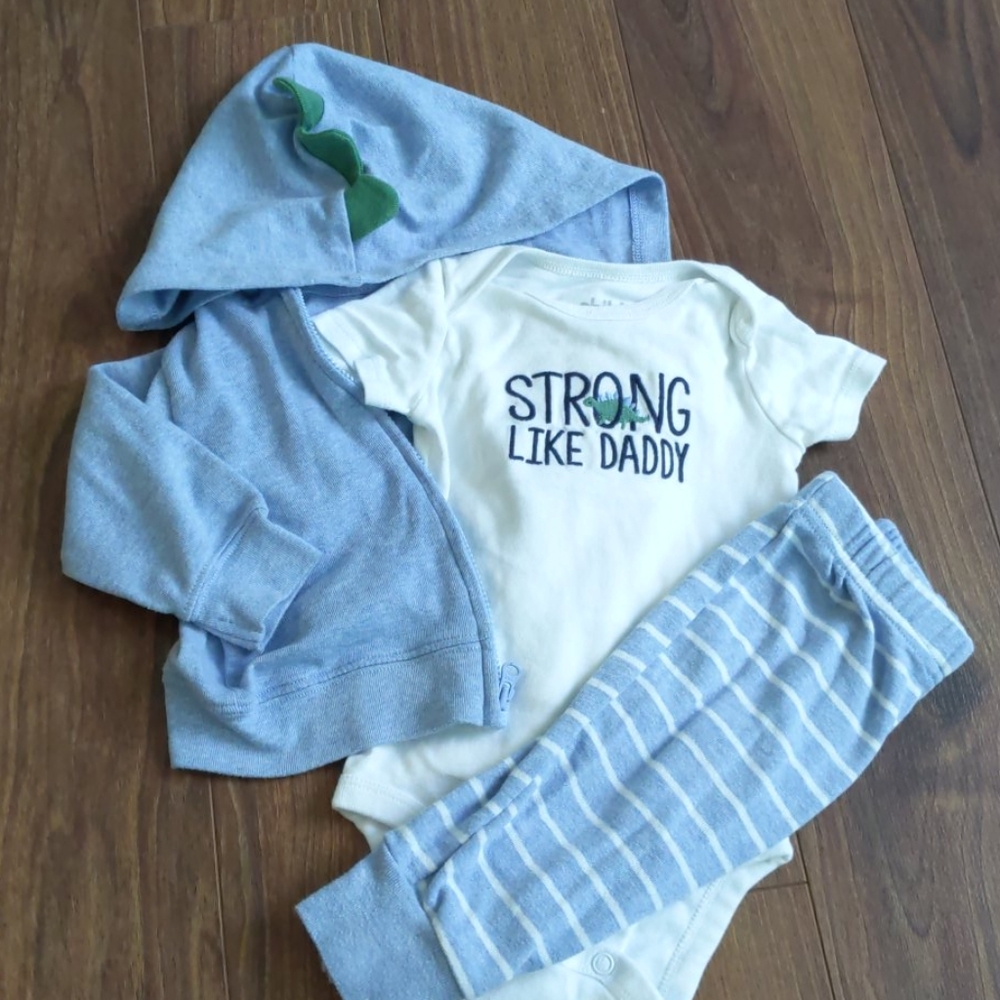 👶3 piece dinosaur outfit for baby boy